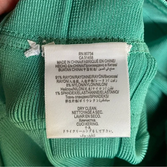 Herve Leger Connie viscose-blend dress in aqua jade size S small
